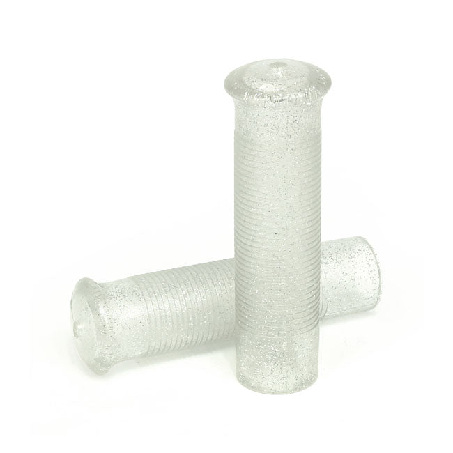 MCS Anderson 1" Grips Glitter Clear – 1974–2025 H-D with 1" Diameter Grip Area