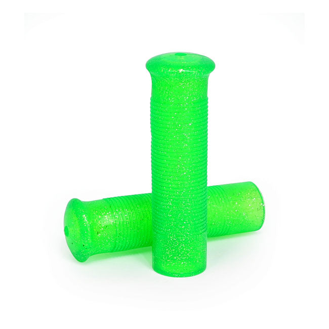 MCS Anderson 1" Grips Glitter Apple Green – 1974–2025 H-D with 1" Diameter Grip Area