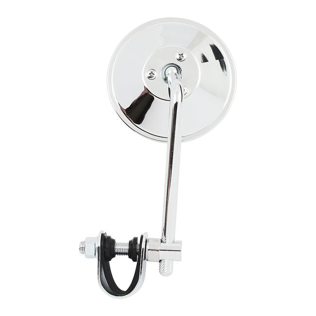 MCS Round Clamp-On Style Steel Mirror, 4" with 5" Stem – 65-Up H-D