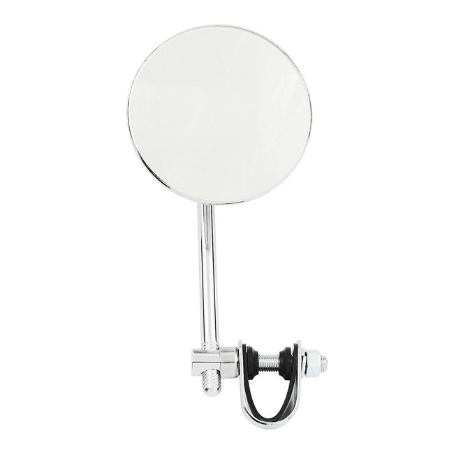 MCS Round Clamp-On Style Steel Mirror, 4" with 5" Stem – 65-Up H-D
