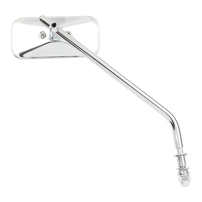 MCS Small Rectangular Mirror. Long Stem, Chrome – 65-Up H-D