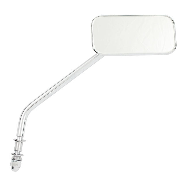 MCS Small Rectangular Mirror. Long Stem, Chrome – 65-Up H-D