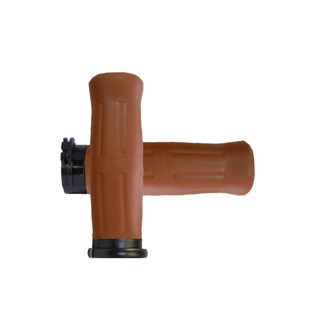 Avon Grips Old School Grips Coke Bottle Look, Tan (Light Brown) – 1996–2022 H-D with Dual Throttle Cables
