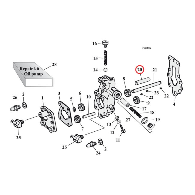 MCS Bushing, Oil Pump Drive Shaft – 1936–1999 Big Twin