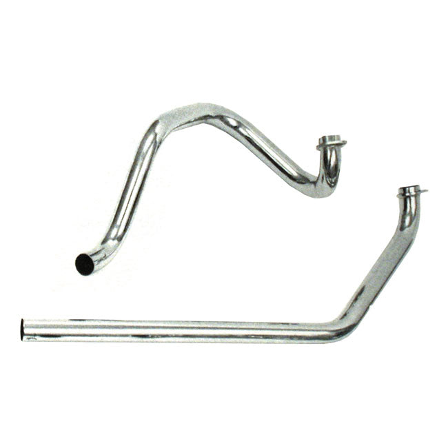 Paughco Independent Dual Head Pipes. Chrome – 1970–1984 FL Shovel