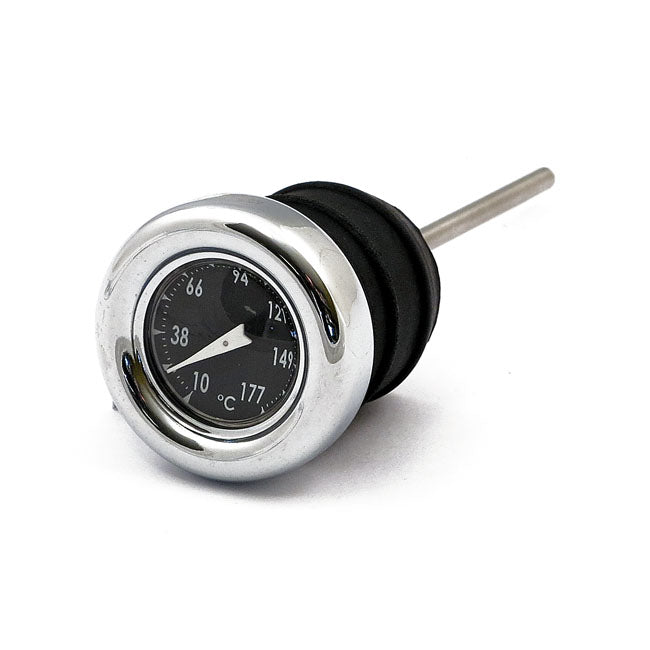 MCS Oil Tank Dipstick with Temperature Gauge. Chrome Black Face – 1984–1999 Softail; 1982–2003 XL…