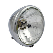 MCS 6-1/2" Bullet Style Headlamp. Chrome. 12V H4