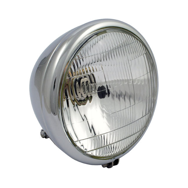 MCS 6-1/2" Bullet Style Headlamp. Chrome. 12v H4