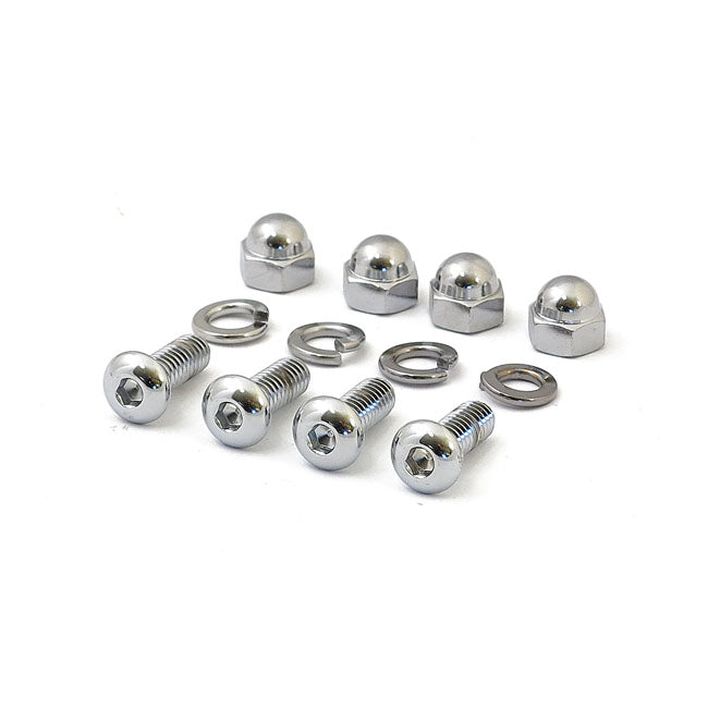 MCS Licence Plate Mount Kit. Buttonhead/Acorn. Chrome – Universal