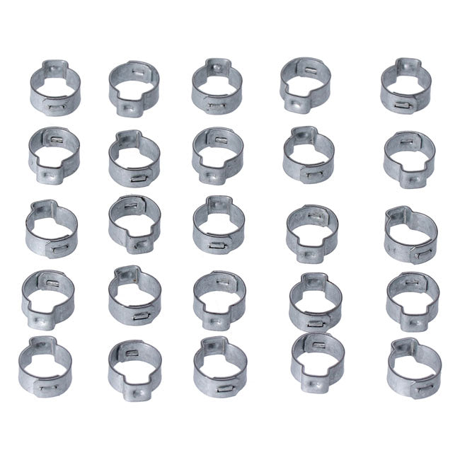 MCS Crimp Hose Clamp, 17/32" (13.5mm) ID. Zinc – Various H-D Models