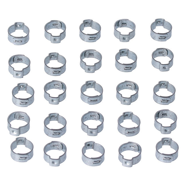 MCS Crimp Hose Clamp, 19/32 (14.99 mm) Id. Zinc – Various H-D Models