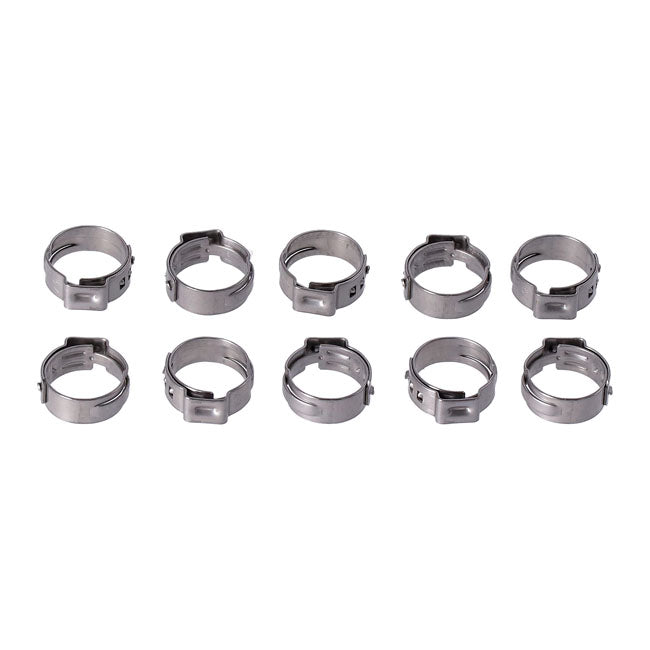 MCS Crimp Hose Clamp, 5/8 (16.00 mm) Id. Stainless – Various H-D Models