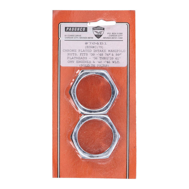 Paughco Intake Manifold Nuts – 1930–1948 74"/80" Sv; 1936–1939 61" Ohv…