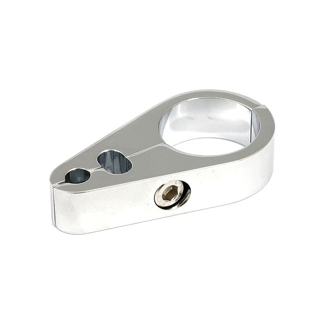 MCS 2-Piece Frame Cable Clamp. Throttle/Idle/Brake. Chrome – Universal
