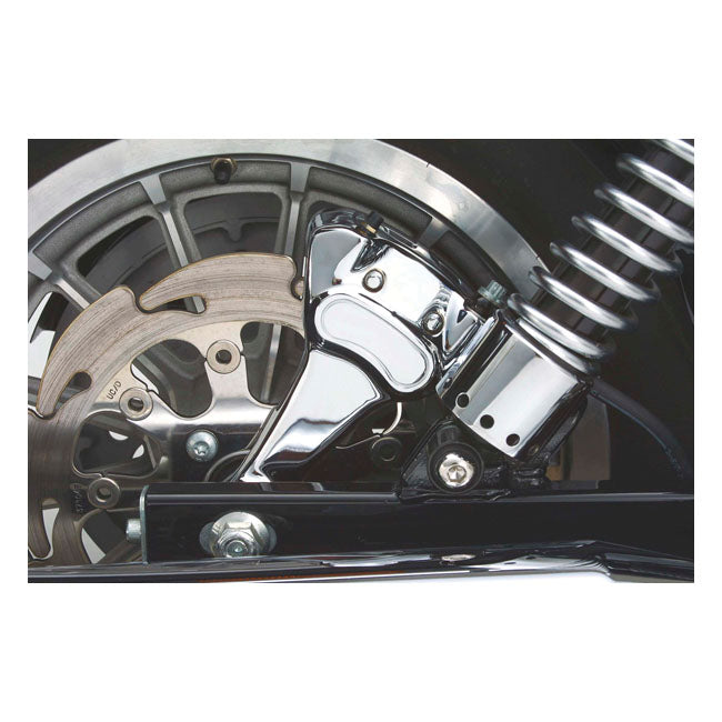 MCS Brake Caliper & Bracket Assembly, Rear. Chrome – 2000–2005 Dyna