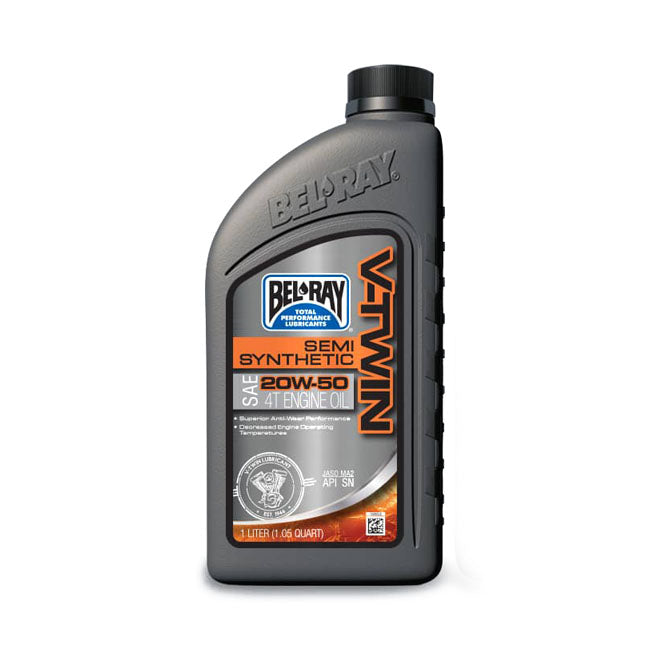 Bel-Ray V-TWIN Semi-Synthetic Motor Oil, 20w50. 1l – Designed for Air and Oil Cooled Large…