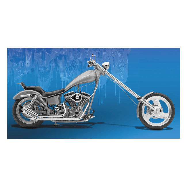 Paughco Upswept Drag Pipes. Slash Cut. Chrome – 1986–2006 Softail