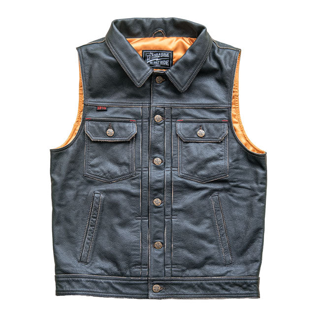 13 and a Half Company 13 1/2 Blood Moon Leather Vest Black