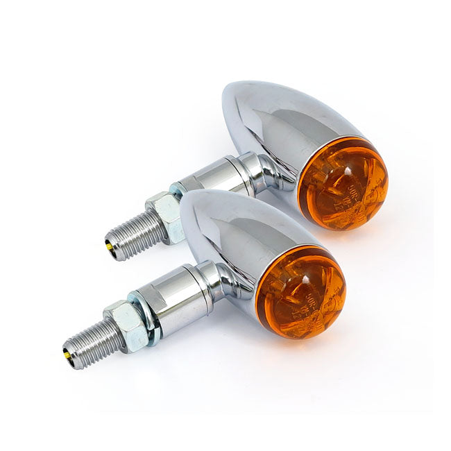 MCS Micro Bullet LED Turn Signals, Chrome