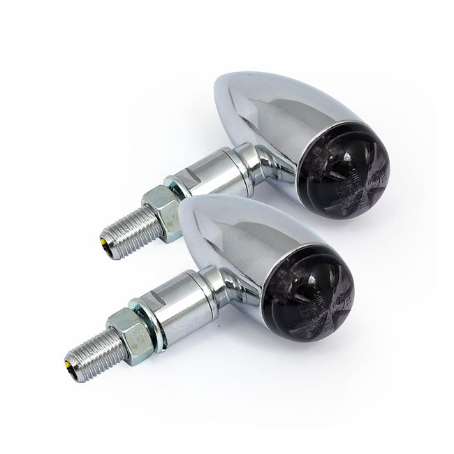 MCS Micro Bullet LED Turn Signals, Chrome