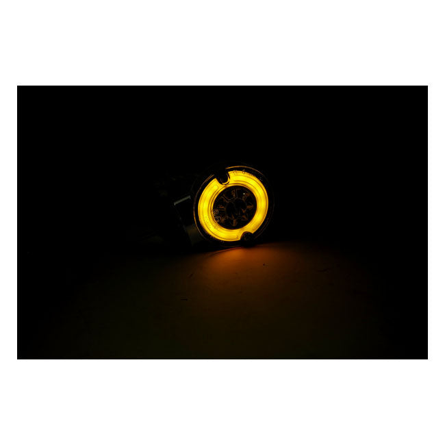 MCS Ringers, FL LED Turn Signals. Front. Gloss Black – 1999–2013 FLST; 2001–2013 Touring