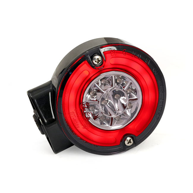 MCS Ringers, FL LED Turn Signals. Rear. Black – 1999–2013 FLST; 2001–2013 FLT/Touring