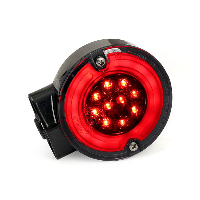 MCS Ringers, FL LED Turn Signals. Rear. Black – 1999–2013 FLST; 2001–2013 FLT/Touring