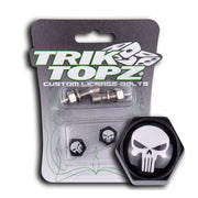 TrikTopz Block Skull License Plate Mounts. Black – Universal