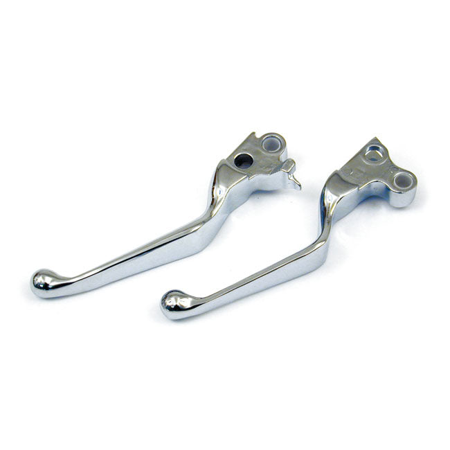 MCS Std Style Handlebar Lever Set, Chrome – 1996–2006 Big Twin; 1996–2003 XL. (Cable…