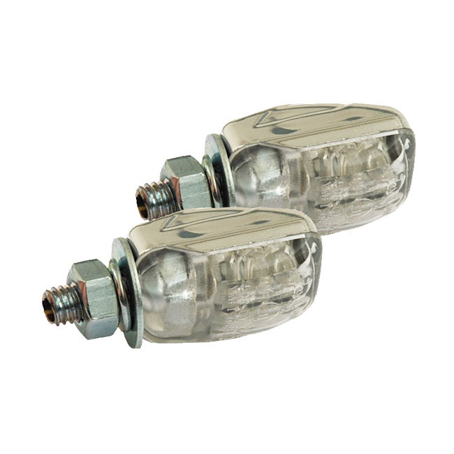 MCS Picco, Mini LED Turn Signals. Chrome – Universal