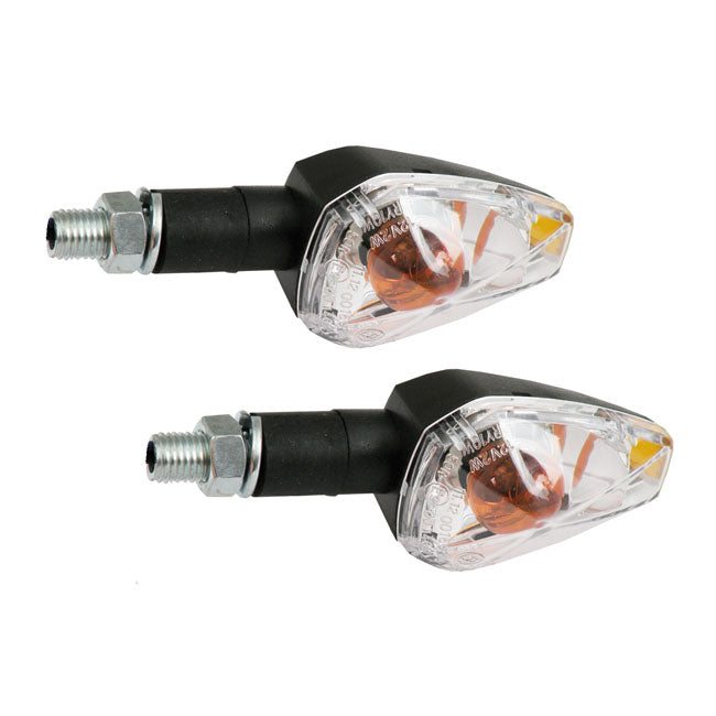 MCS Big Peak Turn Signal Set, 20 mm Stem. Black