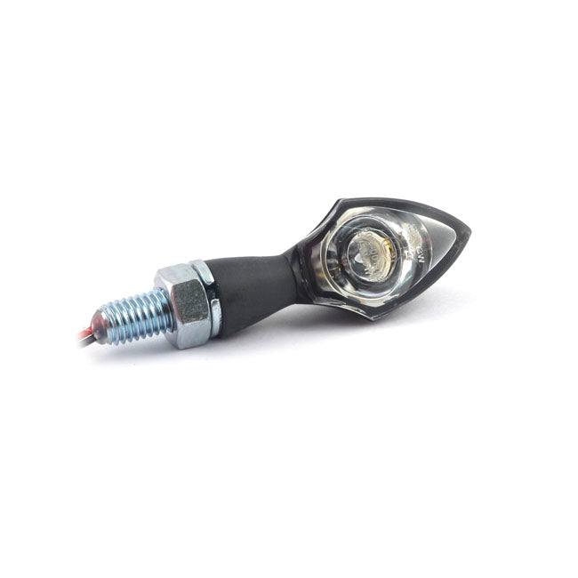 MCS Pen Head LED Turn Signals Black/Clear Lens