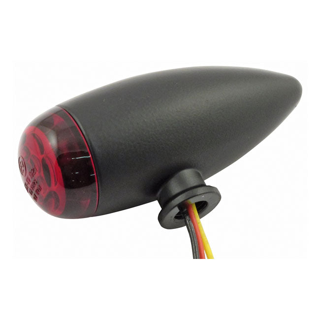 MCS Micro Bullet LED Taillight Set. Black. Red Lens