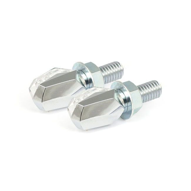 MCS Tiny, LED Turn Signals. Chrome, Clear Lens