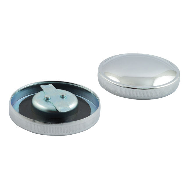 MCS Gas Cap Set, Late Style. Chrome – 1936–1982 H-D