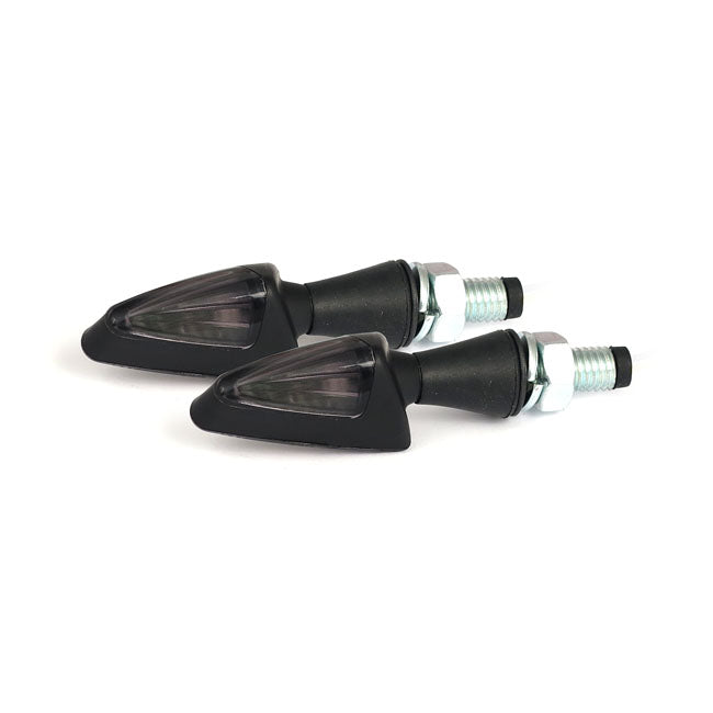 MCS Black Peak, LED Turn Signals. Black. Smoke Lens