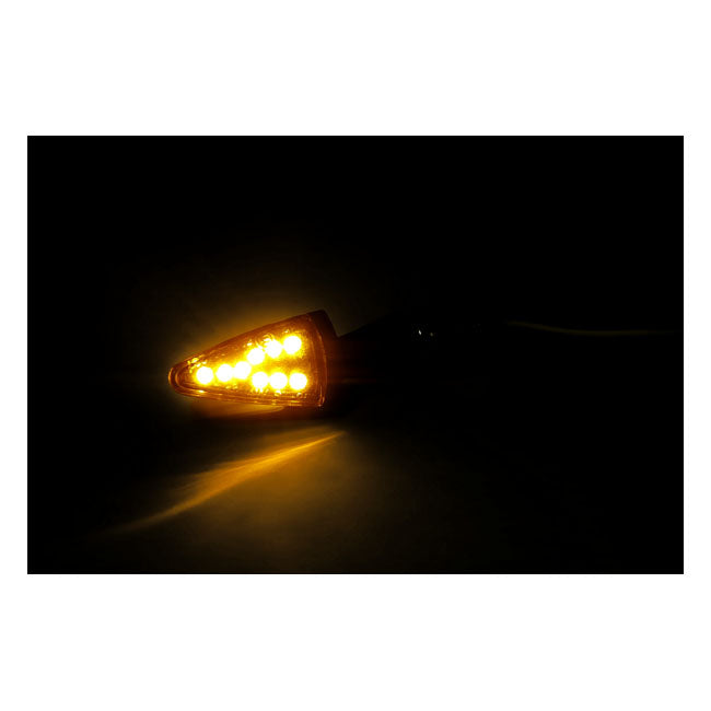 MCS Black Peak, LED Turn Signals. Black. Smoke Lens