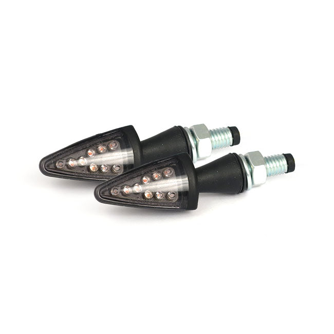 MCS Black Peak, LED Turn Signals. Black. Smoke Lens