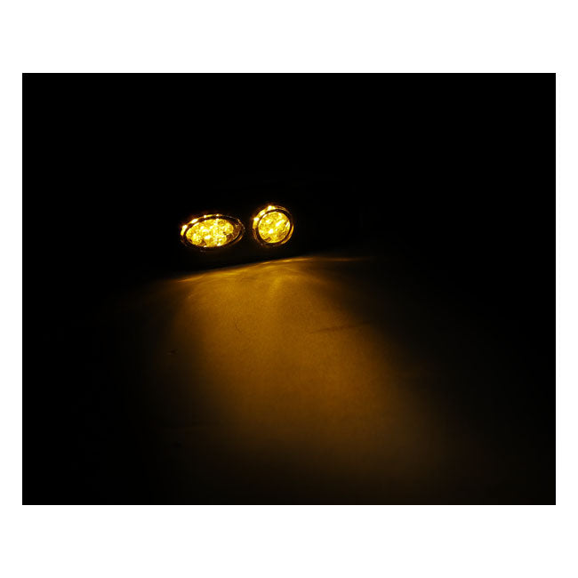 MCS Cluster, LED Turn Signals. Black. Clear Lens
