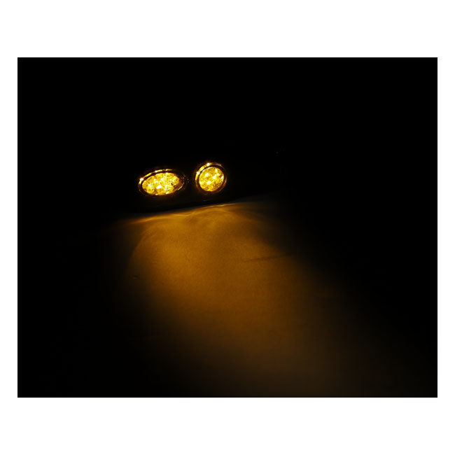 MCS Cluster, LED Turn Signals. Black. Smoke Lens – Universal