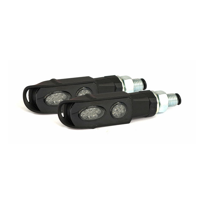 MCS Cluster, LED Turn Signals. Black. Smoke Lens – Universal