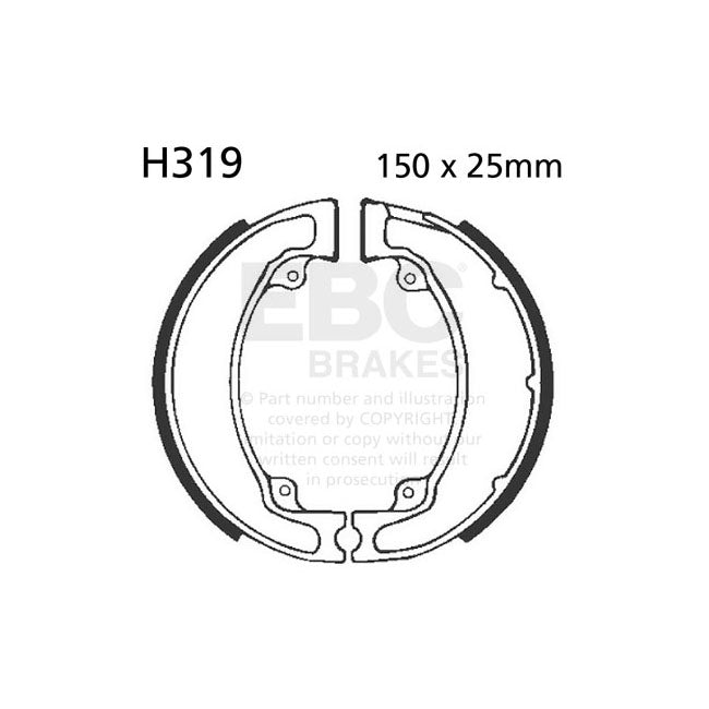 EBC Plain Brake Shoes – Rear: Honda: 1981 CR 450 RB