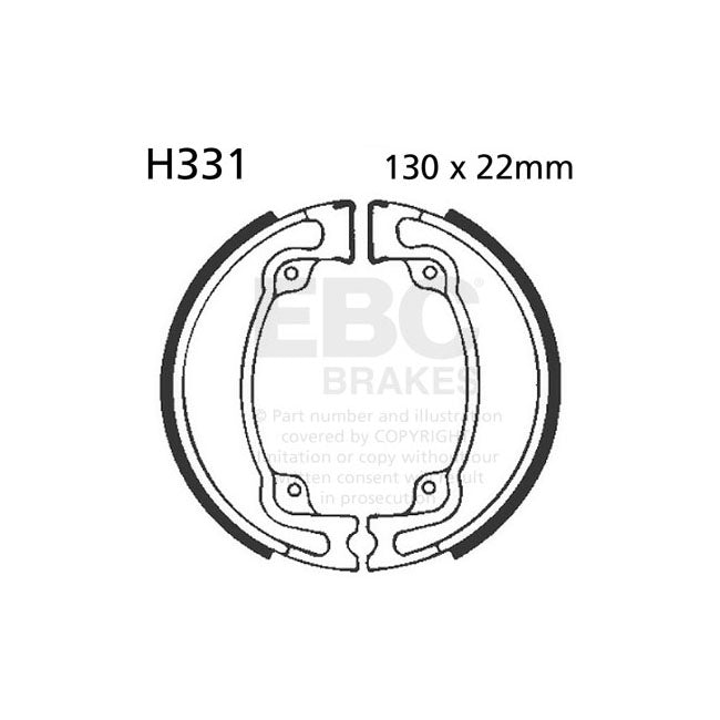 EBC Plain Brake Shoes – Rear: Honda: 83 CR 480 RD