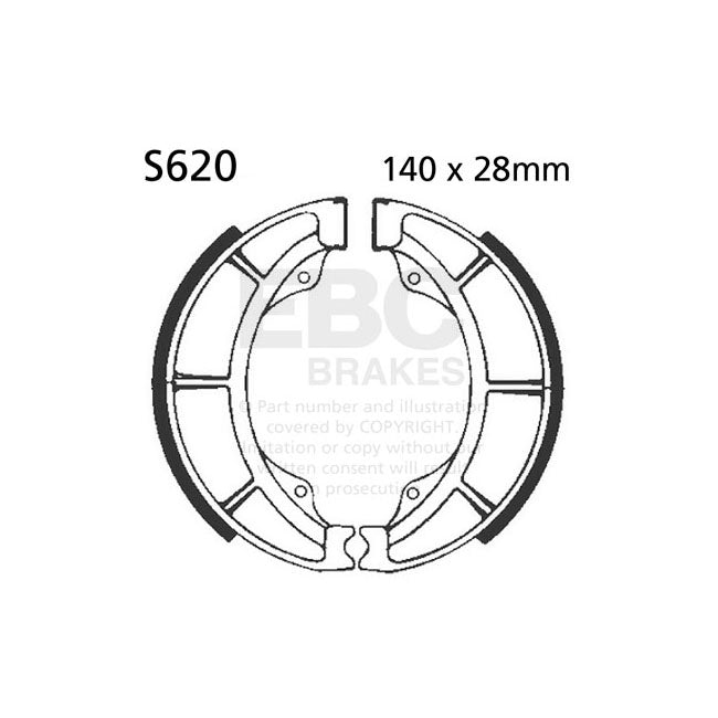 EBC Plain Brake Shoes – Rear: Suzuki: 1979 RM 400 N