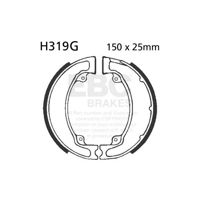 EBC Grooved Brake Shoes – Rear: Honda: 1981 CR 450 RB