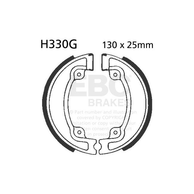EBC Grooved Brake Shoes – Rear: Honda: 1982 CR 480 RC