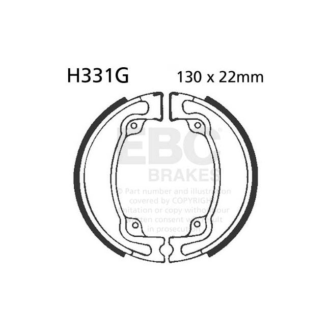 EBC Grooved Brake Shoes – Rear: Honda: 83 CR 480 RD