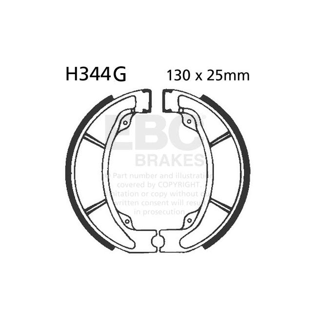 EBC Grooved Brake Shoes – Rear: Honda: 1986 CR 500 RG