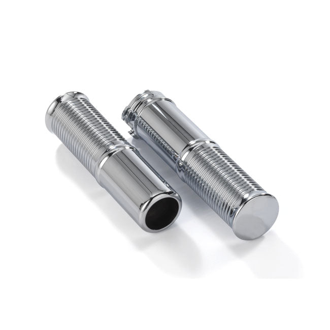 Kustom Tech FL Handlebar Grip Set. Chromed Aluminium – 1974–2022 H-D with Single or Dual…