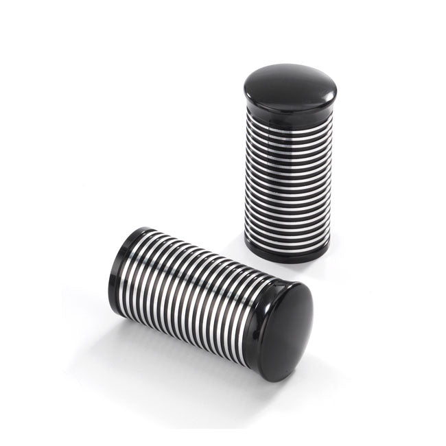Kustom Tech FL Handlebar Grip Ends. Ribbed Black Cc Alu – Kustom Tech FL Handlebar Grip Sets
